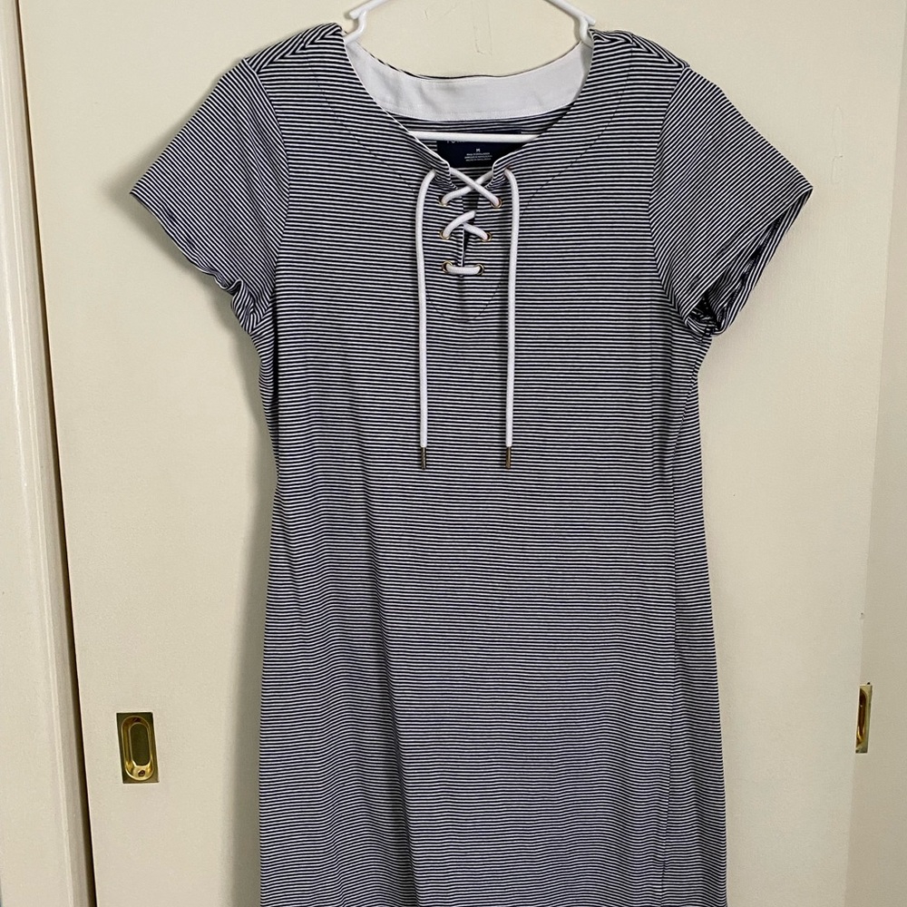 Tommy Hilfiger Navy Blue and White striped dress.